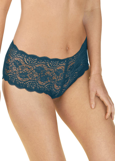 Culotte maxi dentelle extensible, Amourette Bleu Canard