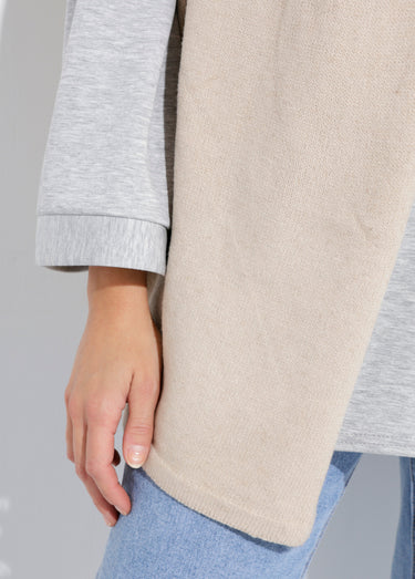 Poncho cape chaud maille avec laine Beige