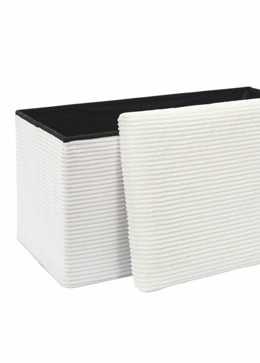 Pouf bouclette avec coffre de rangement 2B Beige
