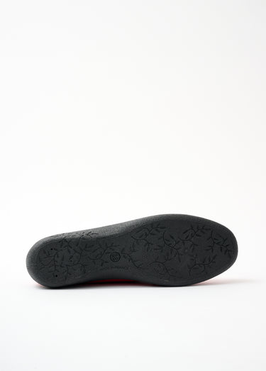 Mocassins cuir grande largeur Rouge