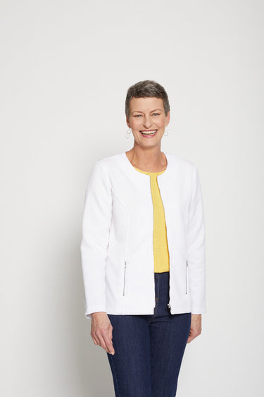 Veste cintrée sans col Blanc