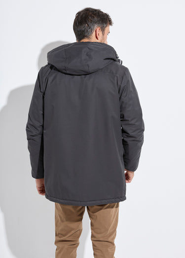 Parka à capuche intérieur fourrure Noir
