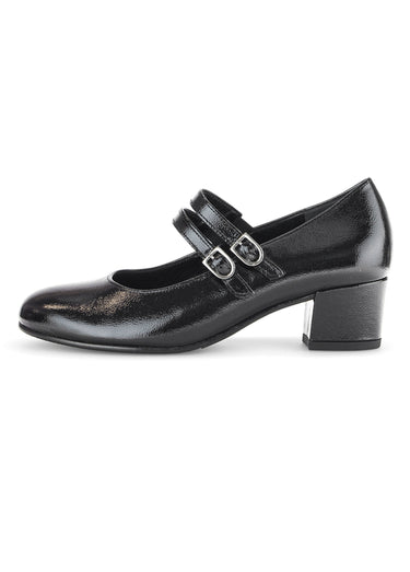 Escarpins cuir double bride Noir
