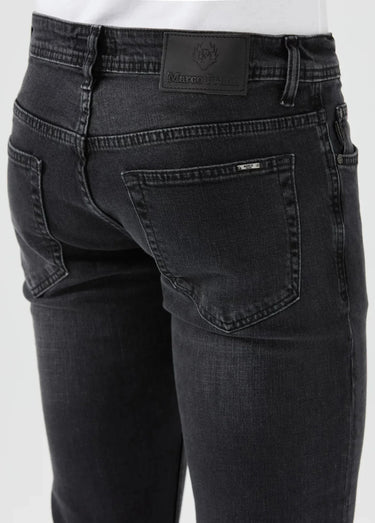 Jean 5 poches en denim, coupe fittée Noir