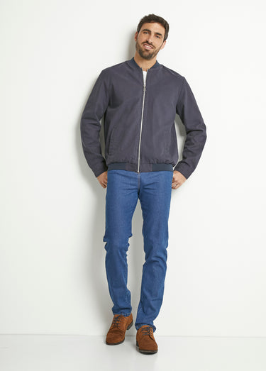 Blouson zippé type teddy Marine