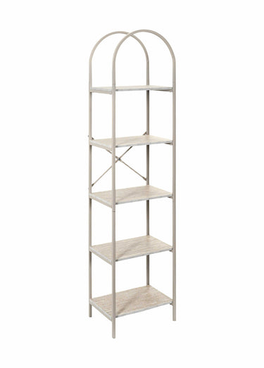 Etagère arche 5 niveauxen métal clair Blanc/Beige