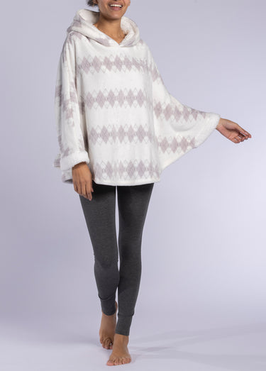 Poncho d'intérieur flanelle sherpa Imprime