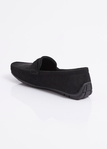Mocassins suédine, semelle antidérapante Noir