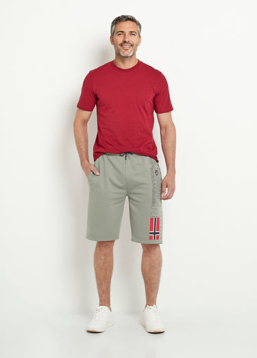 Short long en molleton ceinture élastiquée Olive