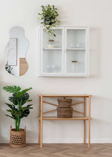 Etagère portes vitrées métal clair à fixer Blanc