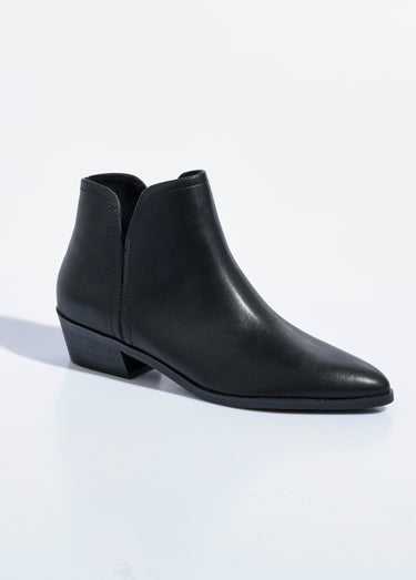 Low boots bout pointu et talon western Noir