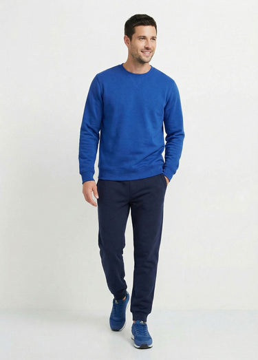 Pantalon jogging molleton bas et taille élastiqués Marine