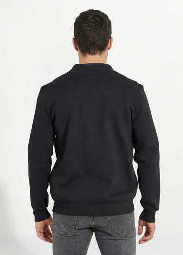 Gilet pressionné en maille jacquard Noir