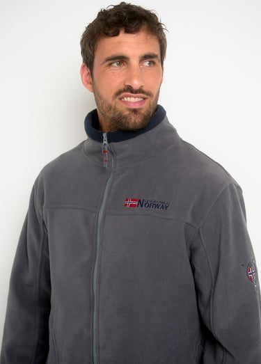 Veste en polaire zippée avec capuche Gris