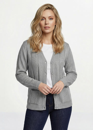 Gilet boutonné manches longues Argent