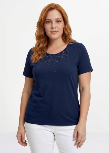T-shirt court manches courtes Marine