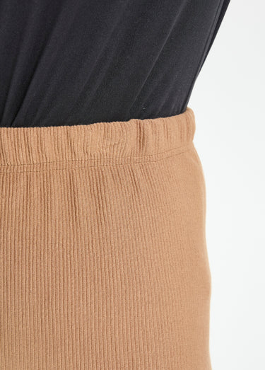 Legging côtelé taille élastiquée Camel