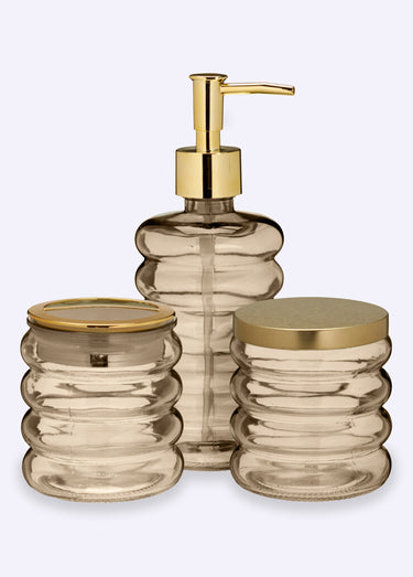 Set de salle de bain 4 pièces en verre Sable
