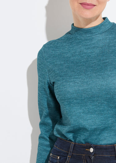 Sous-pull chaud court col montant Uni Vert Foret