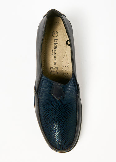 Derbies style loafers semelle compensée Marine