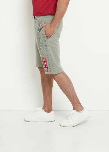 Short long en molleton ceinture élastiquée Olive