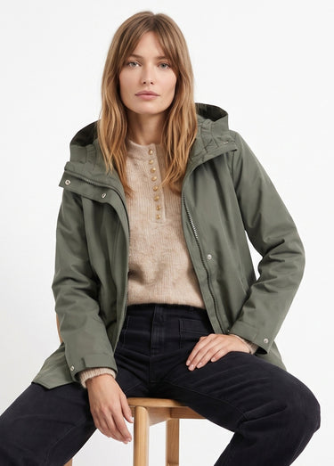Veste coupe vent imperméable col montant Kaki