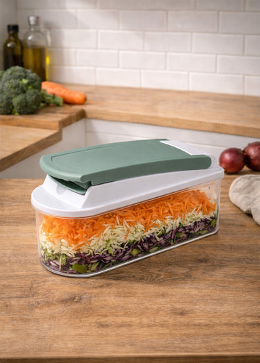 Mandoline acier multi découpes 8 grilles Transparent vert