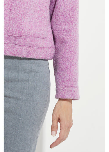 Blouson zippé tissu bouclette uni Parme