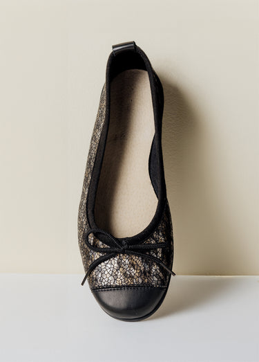 Ballerines en cuir, largeur standard Fantaisie