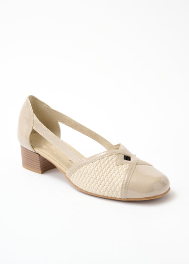 Escarpins cuir largeur confort pieds sensibles Beige