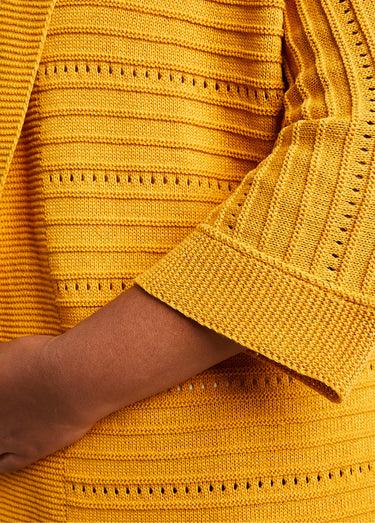 Gilet long ajouré coupe confort Miel