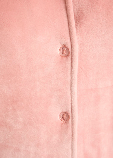Pyjama long boutonné velours stretch Rose