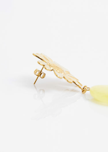 Boucles d'oreille marguerites en acier Jaune