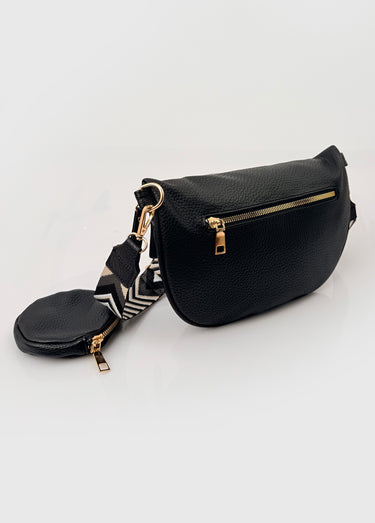 Sac banane fantaisie + porte-monnaie Noir