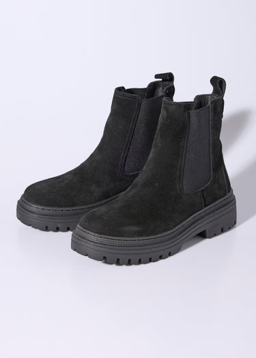 Boots Chelsea compensées et montantes Noir