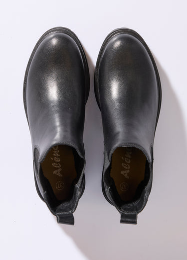 Boots Chelsea cuir avec semelle épaisse Noir