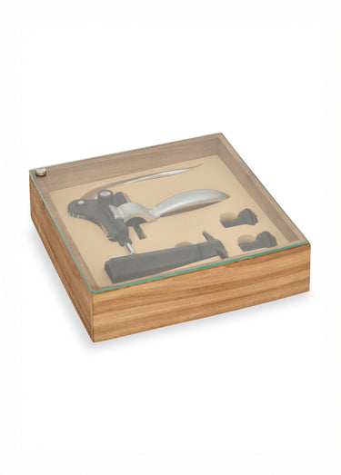 Coffret tire bouchon sommelier 4 pièces Bois
