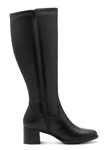 Bottes hautes à talon large Noir