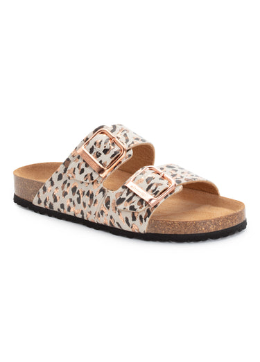 Mules anatomiques ouvertes motif léopard Beige Leopard