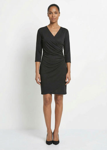 Robe cache coeur jersey cotelé Essentiel Noir
