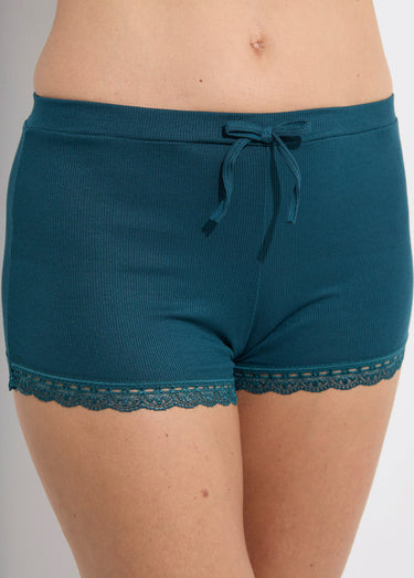Pyjama cotelé court débardeur et short Vert
