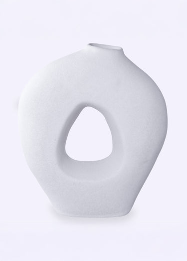 Vase design céramique, forme organique Blanc