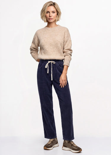 Pantalon élastique velours grosses cotes Marine