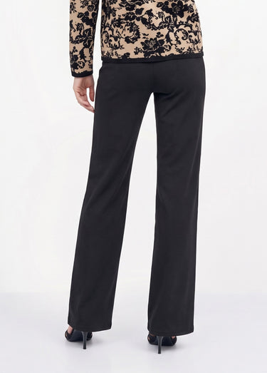 Pantalon taille élastiquée fluide évasé Noir