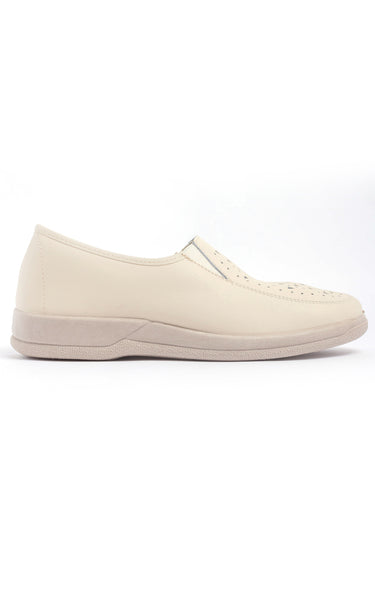 Derbys confortables cuir, façon loafers Beige