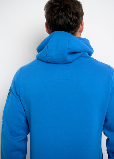 Sweat à capuche demi zip manches longues Bleu Royal