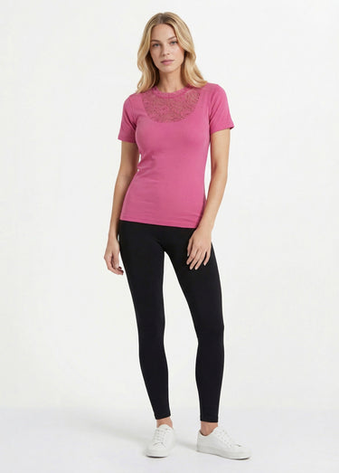 Maillot de corps manches courtes dentelle Pivoine