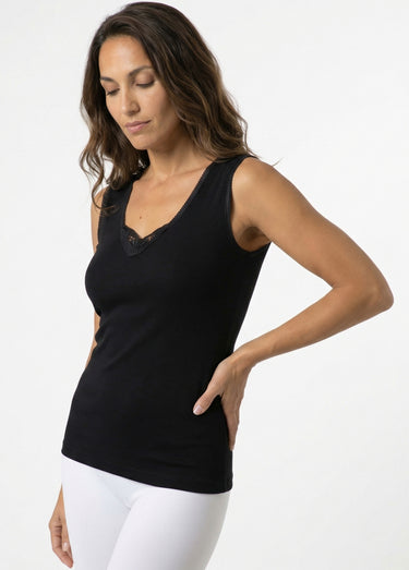 Maillot de corps sans manches Coton noir