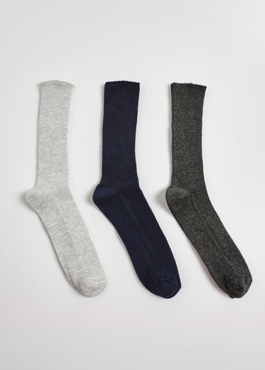 Lot de 3 Chaussettes jambes sensibles, assorties Gris