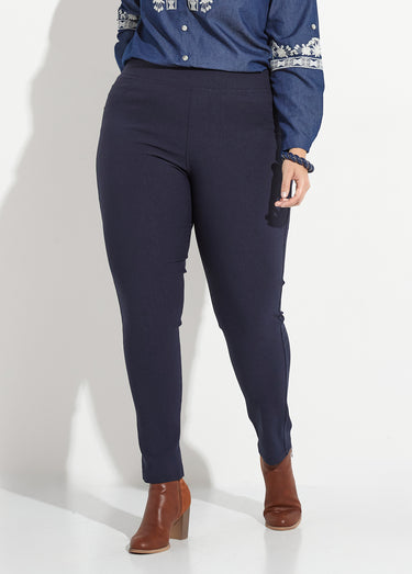 Pantalon extensible taille élastiquée Marine